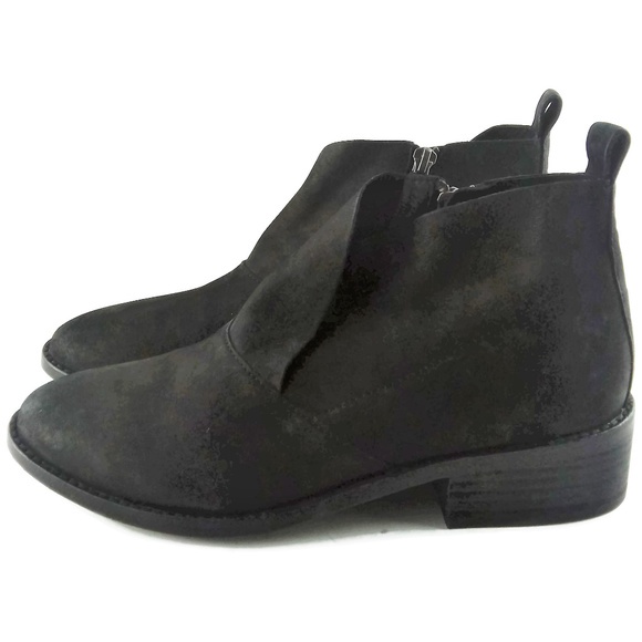 EILEEN FISHER "Leaf" Black Nubuck Booties Size 9.5 - Picture 6 of 8
